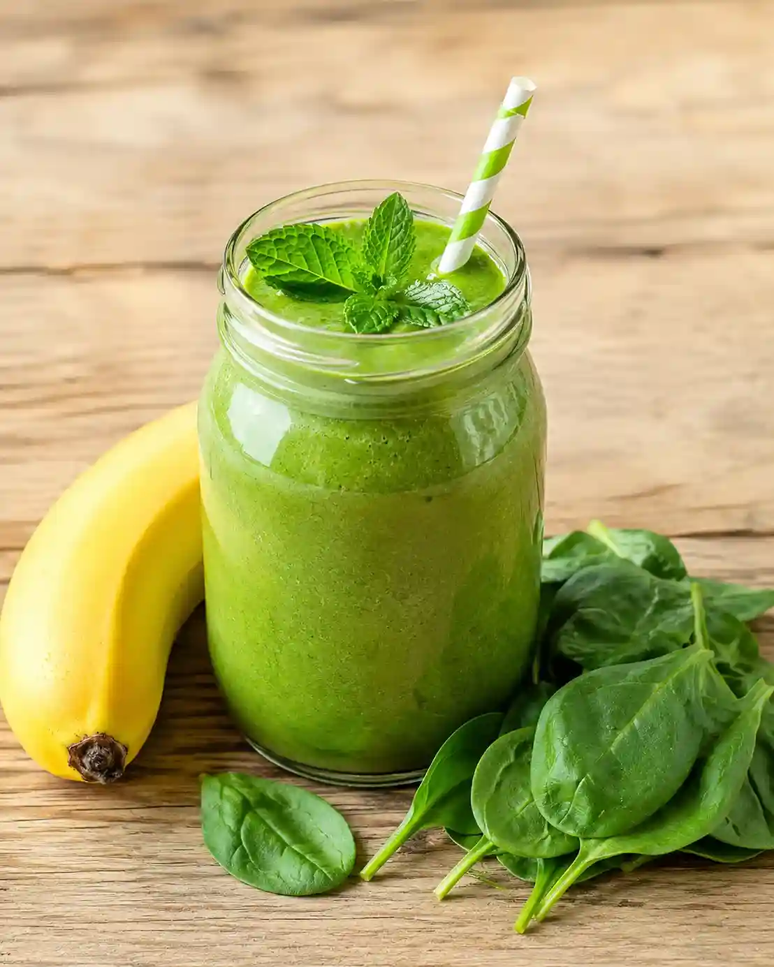 Green monster spinach banana smoothie drink for picky eating kids