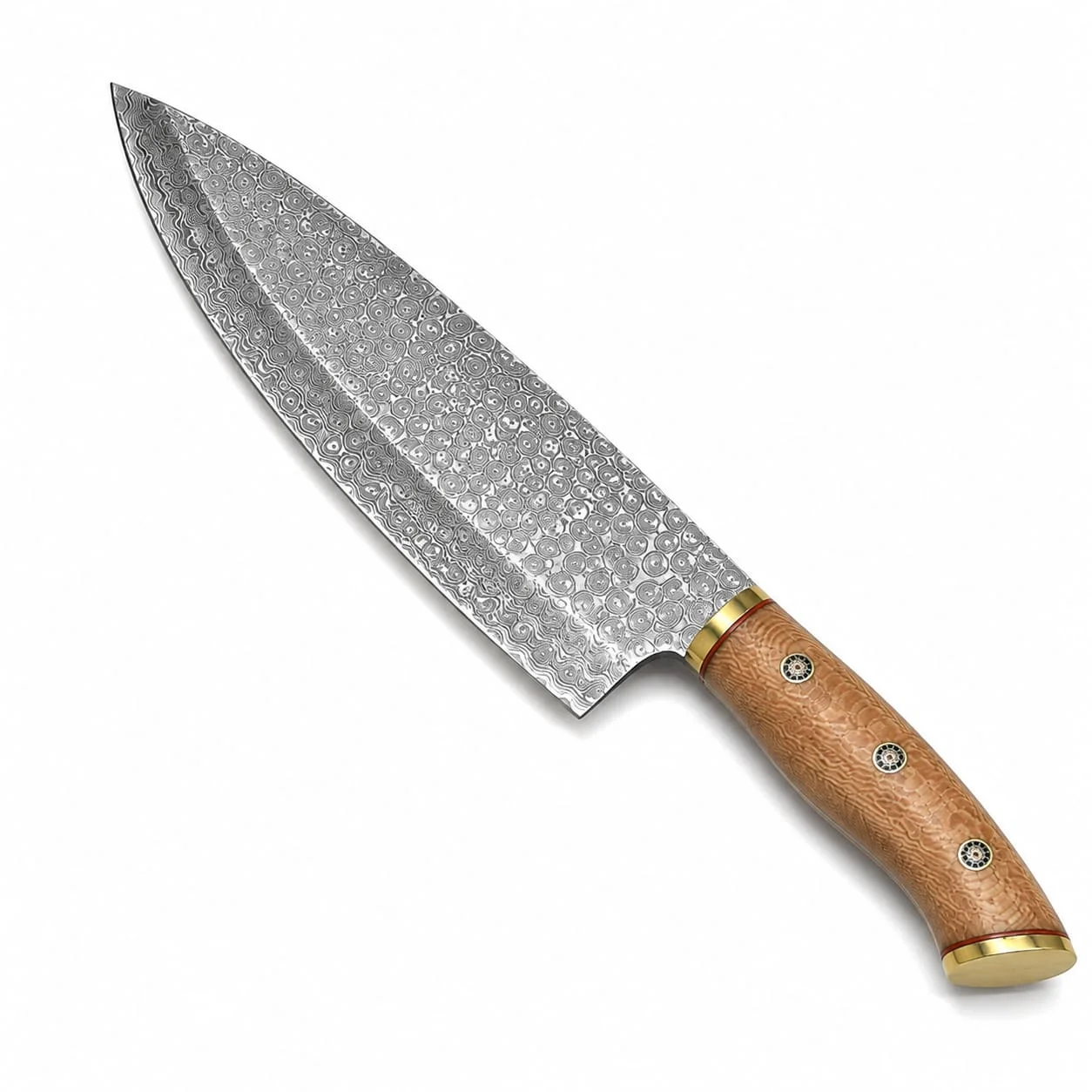 8 Inch Handmade Damascus Steel Chef Knife with Wood Handle