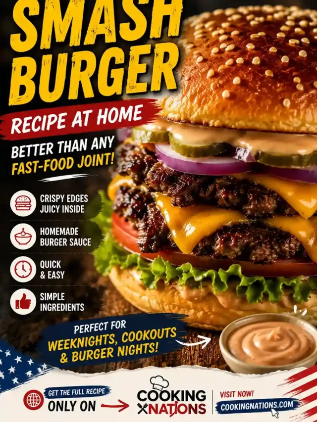Juicy double smash burger with crispy edges, melted cheese, and toasted sesame bun